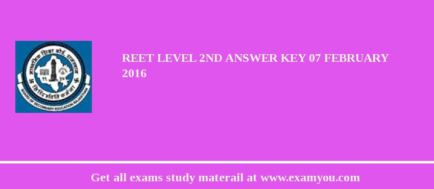 REET Level 2nd Answer key 07 February 2020