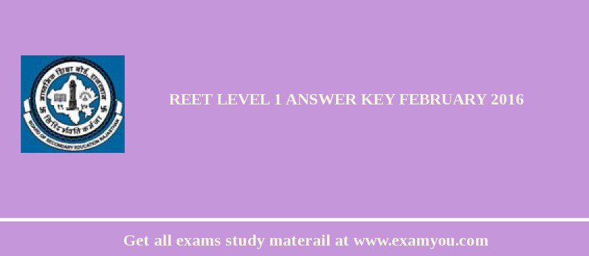 REET Level 1 Answer key February 2020
